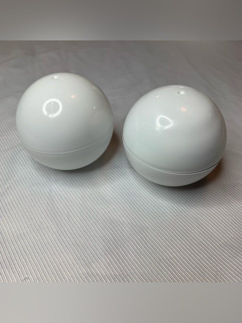 Two Empty Miniverse White Balls for repurposing